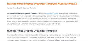 nursing roles graphic organizer template