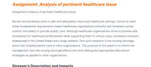 assignment analysis of pertinent healthcare issue