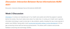 discussion interaction between nurse informaticists nurs 6051