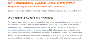 benchmark - evidence-based practice project proposal organizational culture and readiness nur 590