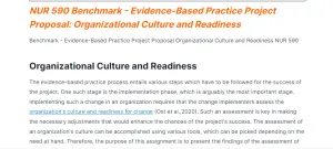 benchmark - evidence-based practice project proposal organizational culture and readiness nur 590