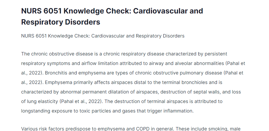 nurs 6051 knowledge check cardiovascular and respiratory disorders