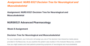 assignment nurs 6521 decision tree for neurological and musculoskeletal