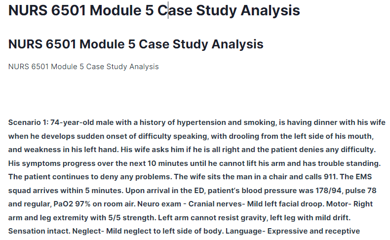 nurs 6501 module 5 case study analysis