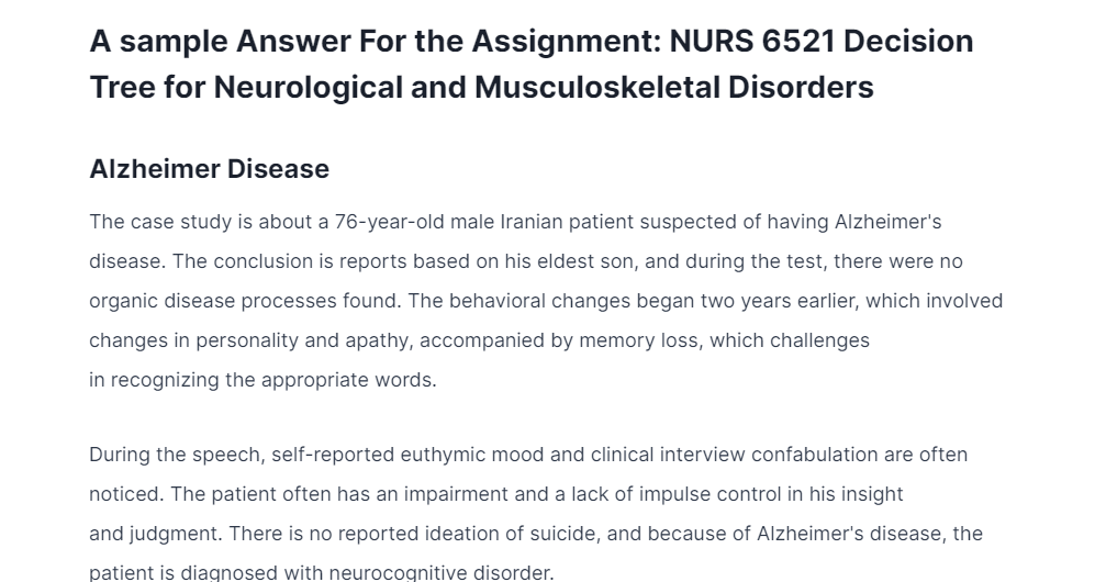 nurs 6521 decision tree for neurological and musculoskeletal disorders