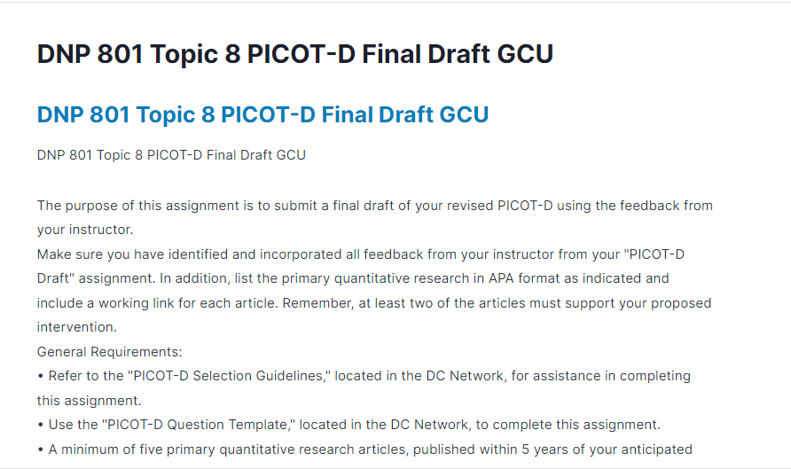 PICOT-D Component Structure