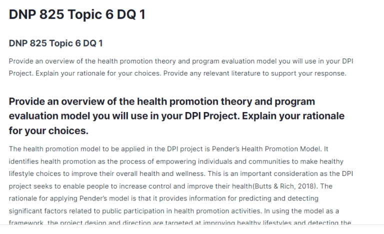 DNP 825 Topic 6 DQ 1