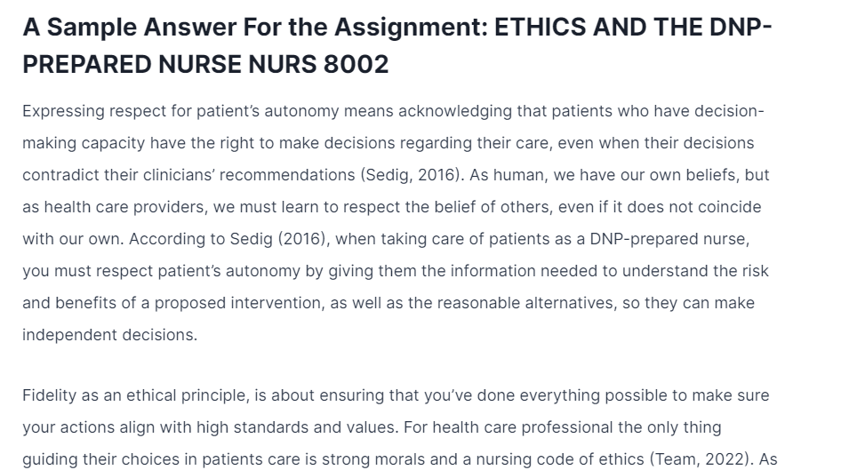 ETHICS AND THE DNP-PREPARED NURSE NURS 8002