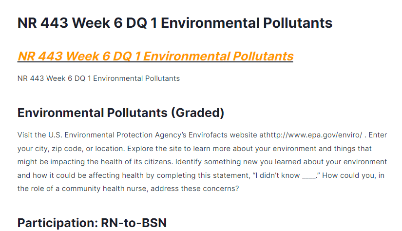 nr 443 week 6 dq 1 environmental pollutants
