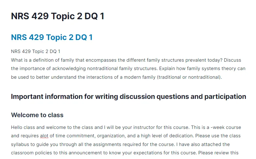 NRS 429 Topic 2 DQ 1