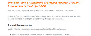 DNP 955 Topic 3 Assignment DPI Project Proposal Chapter 1 Introduction to the Project GCU
