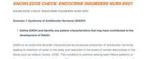 KNOWLEDGE CHECK ENDOCRINE DISORDERS NURS 6501