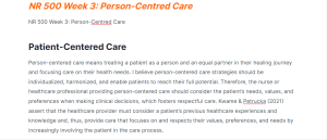 nr 500 week 3 person-centred care