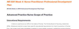 nr 500 week 4: apn professional development plan paper nr 500 week 4 apn professional development plan paper