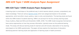 nrs 429 topic 1 vark analysis paper assignment