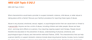 NRS 429 Topic 5 DQ 2