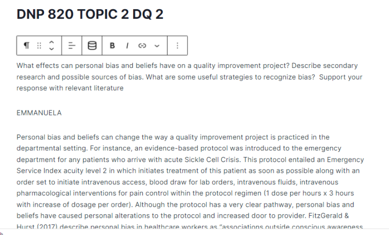 DNP 820 TOPIC 2 DQ 2