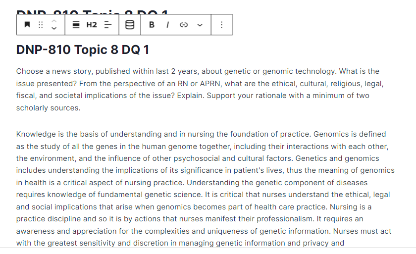 DNP-810 Topic 8 DQ 1