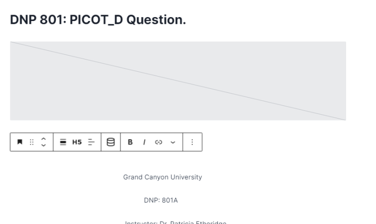 DNP 801: PICOT_D Question.