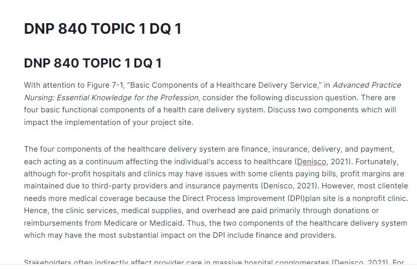 DNP 840 TOPIC 1 DQ 1
