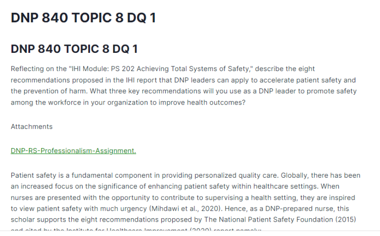 DNP 840 TOPIC 8 DQ 1