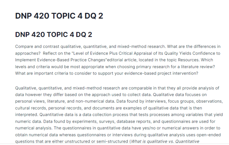 DNP 420 TOPIC 4 DQ 2